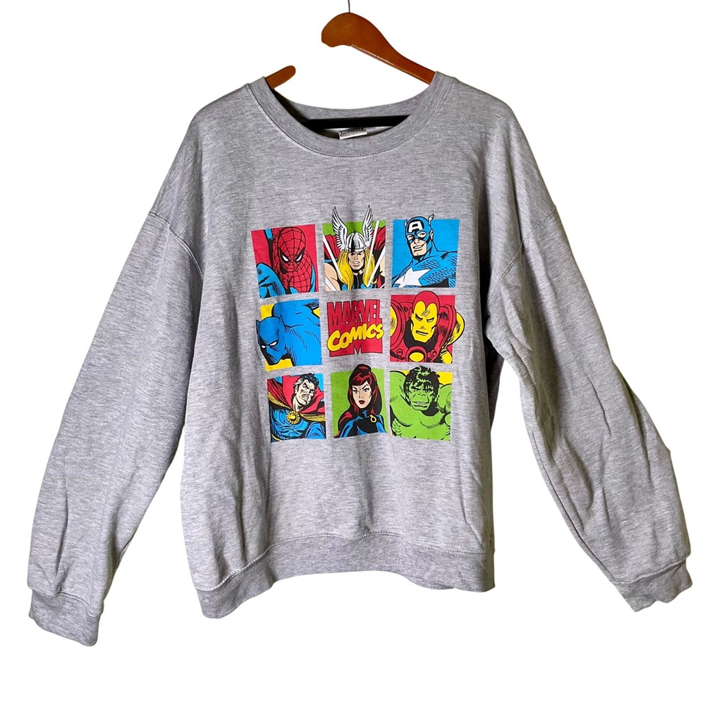 Marvel Comics Crewneck Sweatshirt Avengers Graphic Fleece XXL (19)Juniors Unisex